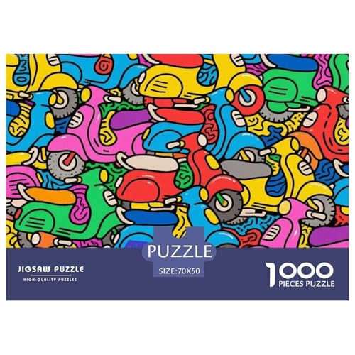 Graffiti Motorcycle Hölzerne Puzzles Wasserfest 1000 Teile DIY- Puzzle Geschenke Für Erwachsene Herausfordernd Und Knifflig Lernspiele von YTPONBCSTUG