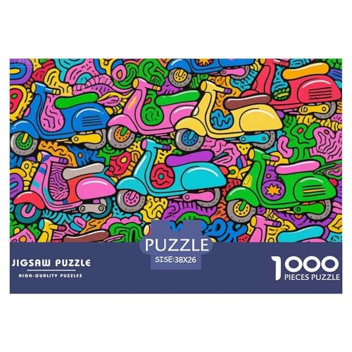 Graffiti Motorcycle Hölzerne Puzzles Wasserfest 1000-teiliges Puzzle Für Erwachsene Bunt Lernspiele von YTPONBCSTUG