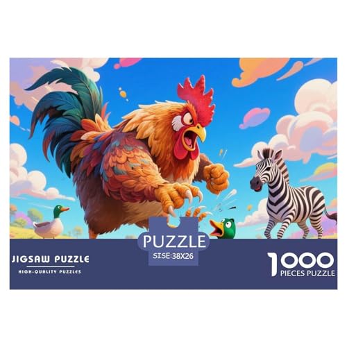 Großer Hahn Hölzerne Puzzles Wasserfest 1000-teiliges Puzzle Geschenke Für Erwachsene Unmöglich Herausfordernde Puzzlespiele von YTPONBCSTUG