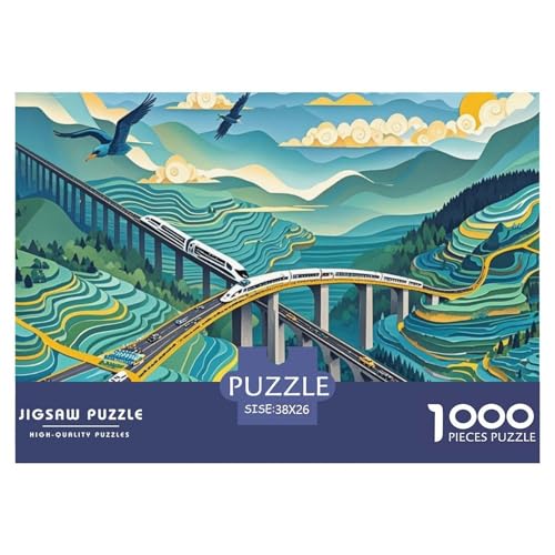 Hochgeschwindigkeitszug Hölzerne Puzzles Wasserfest 1000 Teile DIY- Puzzle Geschenke Für Erwachsene Herausfordernd Und Knifflig Lernspiele von YTPONBCSTUG