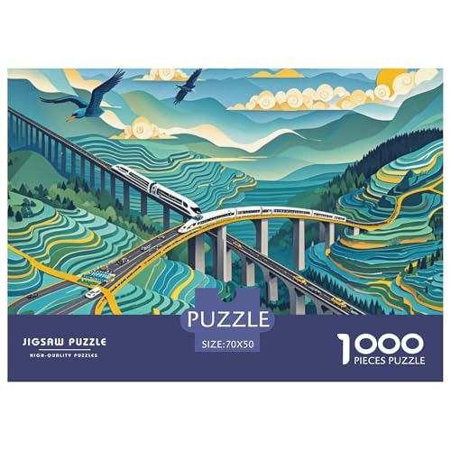 Hochgeschwindigkeitszug Hölzerne Puzzles Wasserfest 1000-teiliges Puzzle Geschenke Für Erwachsene Herausfordernd Und Knifflig Lernspiele von YTPONBCSTUG