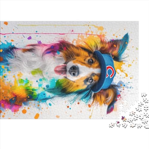 Hund 1000 Stück Puzzles Für Erwachsene Stress Abbauen Familien-Puzzlespiel 1000-teiliges Puzzle Tier Zeichentrickfilm Lernspiel Spielzeug Geschenk 1000pcs (75x50cm) von YTPONBCSTUG