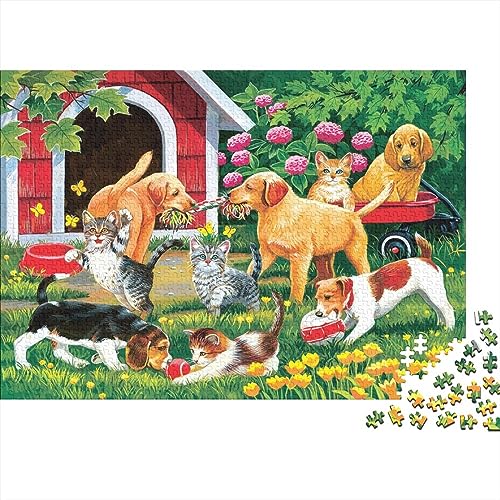 Hund 1000 Stück Puzzles Für Erwachsene Stress Abbauen Familien-Puzzlespiel 1000-teiliges Puzzle Tiere Lernspiel Spielzeug Geschenk 1000pcs (75x50cm) von YTPONBCSTUG