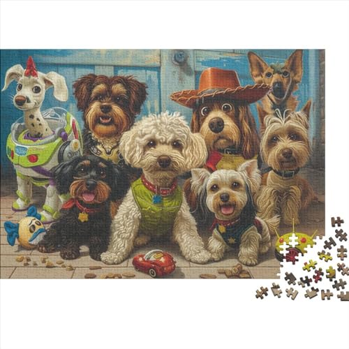 Hund Puzzles 1000 Stück Tier Zeichentrickfilm Puzzles Für Erwachsene Lernen Lernspielzeug Weihnachten Geburtstag Geschenke 1000pcs (75x50cm) von YTPONBCSTUG