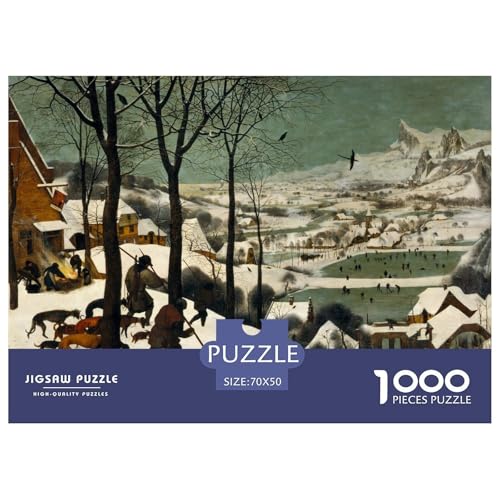 Hunters in The Snow (Winter) Hölzerne Puzzles Wasserfest 1000-teiliges Puzzle Für Erwachsene Unmöglich Herausfordernde Puzzlespiele von YTPONBCSTUG