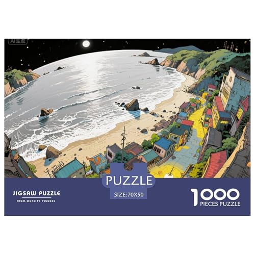 Island Hölzerne Puzzles Wasserfest 1000 Teile DIY- Puzzle Geschenke Für Erwachsene Bunt Herausfordernde Puzzlespiele von YTPONBCSTUG