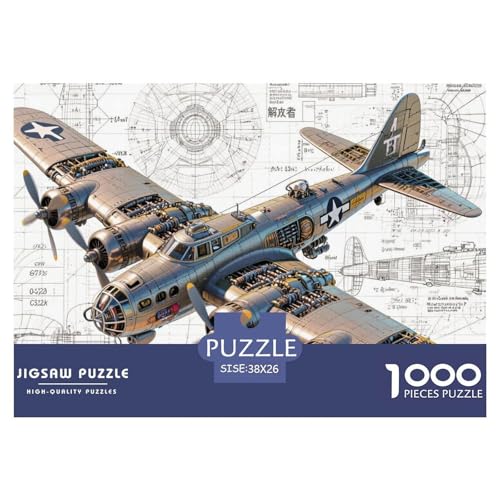 Kampfflugzeug-Blaupausen Hölzerne Puzzles Wasserfest 1000 Teile DIY- Puzzle Für Erwachsene Buntzur Heimdekoration von YTPONBCSTUG