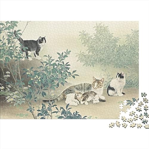 Katze 300 Teile Puzzle Nachhaltiges Puzzle Für Erwachsene | Hochwertige Umweltfreundliche Materialien |Geschenk Für Erwachsene|Tiere 300pcs (40x28cm) von YTPONBCSTUG