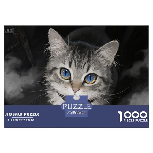 Katze Hölzerne Puzzles Wasserfest 1000 Teile DIY- Puzzle Für Erwachsene Unmöglich Lernspiele von YTPONBCSTUG