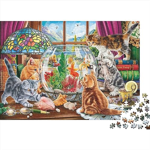 Katze Puzzles 1000 Teile Für Erwachsene|Tiere| 1000 Teile Holzpuzzle Lernspiele Heimdekoration Puzzle 1000pcs (75x50cm) von YTPONBCSTUG