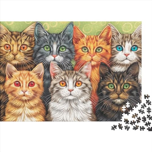 Katze Puzzles 500 Teile Für Erwachsene|Tier Zeichentrickfilm| 500 Teile Holzpuzzle Lernspiele Heimdekoration Puzzle 500pcs (52x38cm) von YTPONBCSTUG