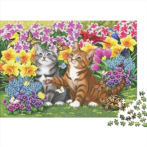 Katze Puzzles 500 Teile Für Erwachsene|Tiere| 500 Teile Holzpuzzle Lernspiele Heimdekoration Puzzle 500pcs (52x38cm) von YTPONBCSTUG