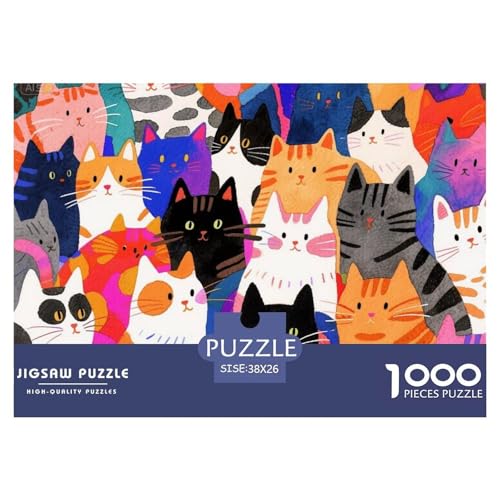 Katzen Hölzerne Puzzles Wasserfest 1000 Teile DIY- Puzzle Für Erwachsene Unmöglich Lernspiele von YTPONBCSTUG