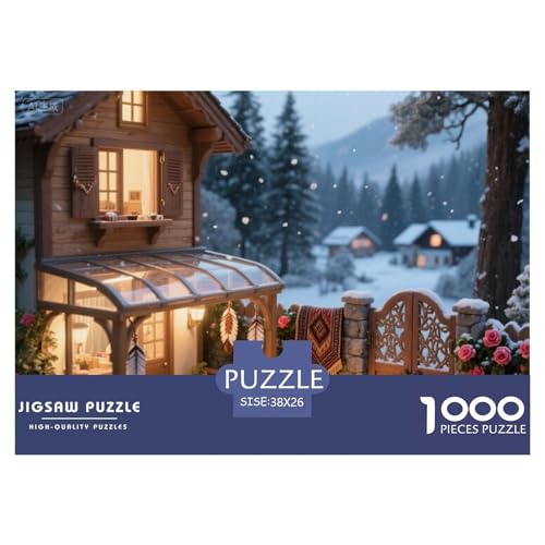 Katzenhaus Hölzerne Puzzles Wasserfest 1000 Teile DIY- Puzzle Geschenke Für Erwachsene Spaß Herausfordernde Puzzlespiele von YTPONBCSTUG