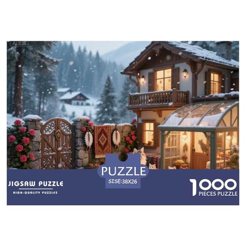 Katzenhaus Hölzerne Puzzles Wasserfest 1000-teiliges Puzzle Für Erwachsene Bunt Lernspiele von YTPONBCSTUG