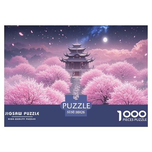 Kirschblütentempel Hölzerne Puzzles Wasserfest 1000 Teile DIY- Puzzle Geschenke Für Erwachsene Herausfordernd Und Knifflig Lernspiele von YTPONBCSTUG