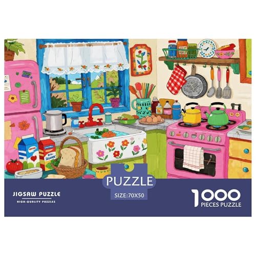 Kitchen Hölzerne Puzzles Wasserfest 1000 Teile DIY- Puzzle Geschenke Für Erwachsene Spaß Lernspiele von YTPONBCSTUG