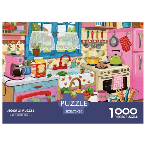 Kitchen Hölzerne Puzzles Wasserfest 1000-teiliges Puzzle Für Erwachsene Spaß Lernspiele von YTPONBCSTUG