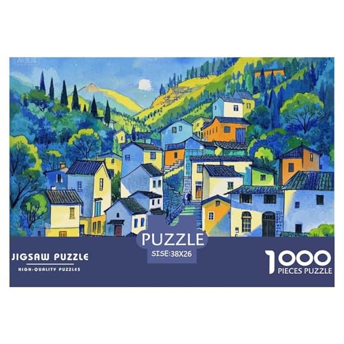 Klein Stadt Hölzerne Puzzles Wasserfest 1000 Teile DIY- Puzzle Für Erwachsene Herausfordernd Und Knifflig Lernspiele von YTPONBCSTUG