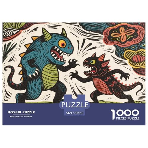 Kleines Monster Hölzerne Puzzles Wasserfest 1000 Teile DIY- Puzzle Für Erwachsene Spaß Herausfordernde Puzzlespiele von YTPONBCSTUG