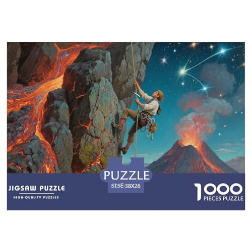 Kletterer Hölzerne Puzzles Wasserfest 1000-teiliges Puzzle Für Erwachsene Spaß Lernspiele von YTPONBCSTUG