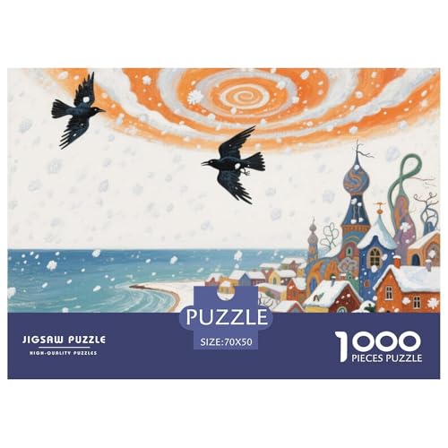 Küstenstadt Hölzerne Puzzles Wasserfest 1000 Teile DIY- Puzzle Für Erwachsene Herausfordernd Und Knifflig Lernspiele von YTPONBCSTUG