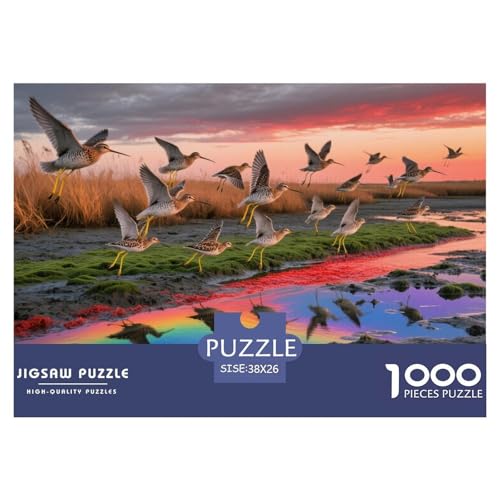 Langschnabelbrachvogel Hölzerne Puzzles Wasserfest 1000-teiliges Puzzle Für Erwachsene Bunt Lernspiele von YTPONBCSTUG