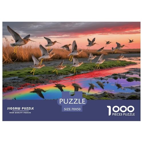 Langschnabelbrachvogel Hölzerne Puzzles Wasserfest 1000-teiliges Puzzle Für Erwachsene Bunt Lernspiele von YTPONBCSTUG