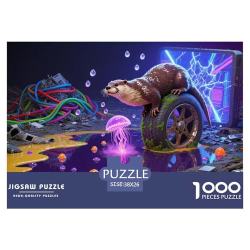 Lava Otter Hölzerne Puzzles Wasserfest 1000-teiliges Puzzle Geschenke Für Erwachsene Spaßzur Heimdekoration von YTPONBCSTUG