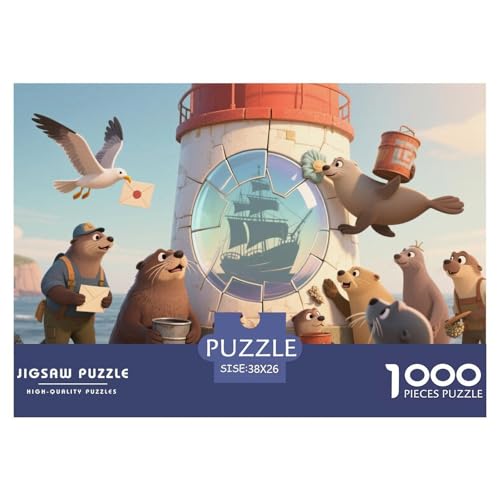 Leuchtturmwärter Hölzerne Puzzles Wasserfest 1000-teiliges Puzzle Geschenke Für Erwachsene Herausfordernd Und Knifflig Lernspiele von YTPONBCSTUG