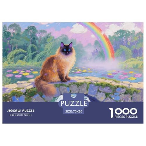 Maine-Coon-Katze Hölzerne Puzzles Wasserfest 1000-teiliges Puzzle Geschenke Für Erwachsene Bunt Lernspiele von YTPONBCSTUG