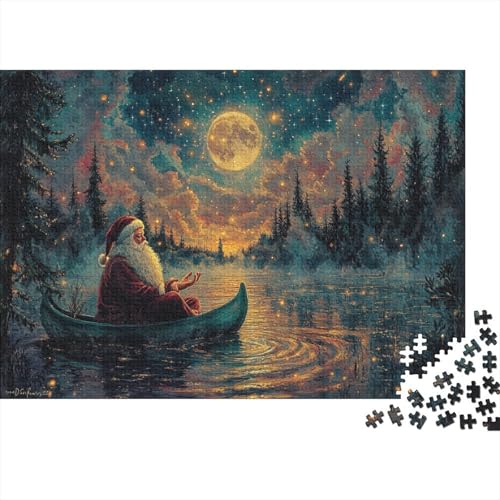 Meditating Santa Claus Puzzles 1000 Stück Psychedelic Puzzles Für Erwachsene Lernen Lernspielzeug Weihnachten Geburtstag Geschenke 1000pcs (75x50cm) von YTPONBCSTUG