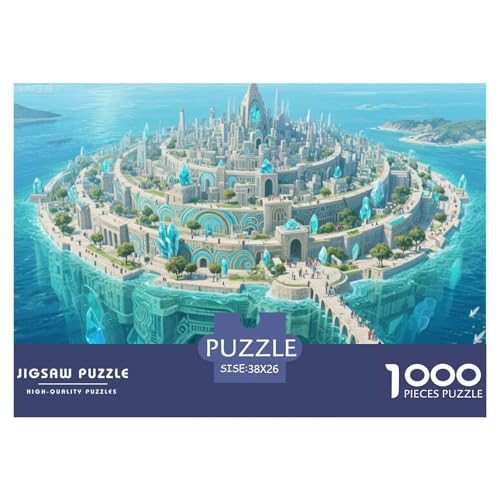 Meeresstadt Hölzerne Puzzles Wasserfest 1000 Teile DIY- Puzzle Geschenke Für Erwachsene Bunt Lernspiele von YTPONBCSTUG