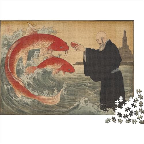 Mont Saint-Miche 1000 Stück Puzzles Für Erwachsene Stress Abbauen Familien-Puzzlespiel 1000-teiliges Puzzle Ukiyo-e Lernspiel Spielzeug Geschenk 1000pcs (75x50cm) von YTPONBCSTUG