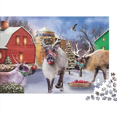 Moose 1000 Stück Puzzles Für Erwachsene Stress Abbauen Familien-Puzzlespiel 1000-teiliges Puzzle Winter Animals Lernspiel Spielzeug Geschenk 1000pcs (75x50cm) von YTPONBCSTUG