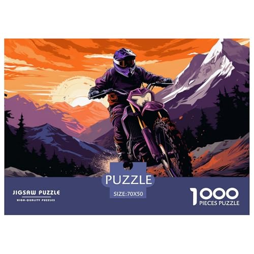 Motocross Hölzerne Puzzles Wasserfest 1000 Teile DIY- Puzzle Für Erwachsene Bunt Herausfordernde Puzzlespiele​ von YTPONBCSTUG