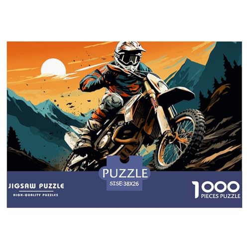 Motocross Hölzerne Puzzles Wasserfest 1000 Teile DIY- Puzzle Für Erwachsene Bunt Lernspiele​ von YTPONBCSTUG
