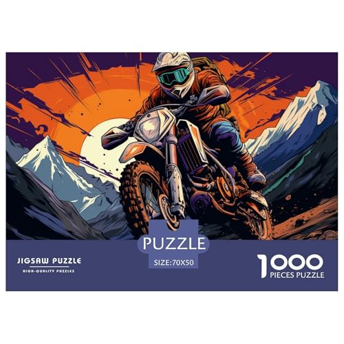Motocross Hölzerne Puzzles Wasserfest 1000 Teile DIY- Puzzle Für Erwachsene Bunt Lernspiele​ von YTPONBCSTUG