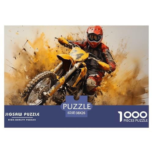 Motocross Hölzerne Puzzles Wasserfest 1000 Teile DIY- Puzzle Für Erwachsene Bunt Lernspiele​ von YTPONBCSTUG