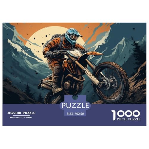 Motocross Hölzerne Puzzles Wasserfest 1000 Teile DIY- Puzzle Für Erwachsene Bunt Lernspiele​ von YTPONBCSTUG