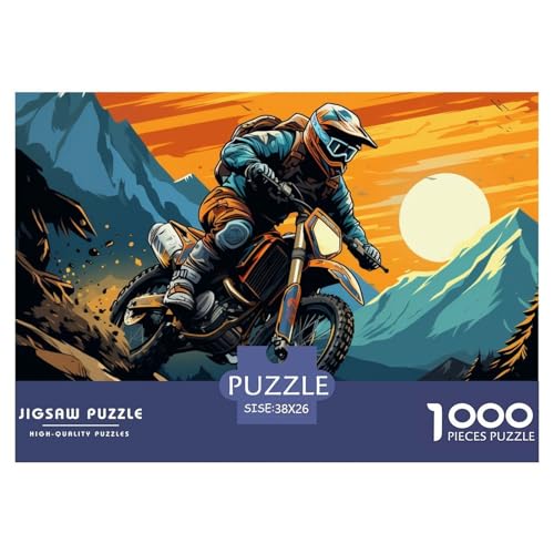 Motocross Hölzerne Puzzles Wasserfest 1000 Teile DIY- Puzzle Für Erwachsene Bunt Lernspiele​ von YTPONBCSTUG
