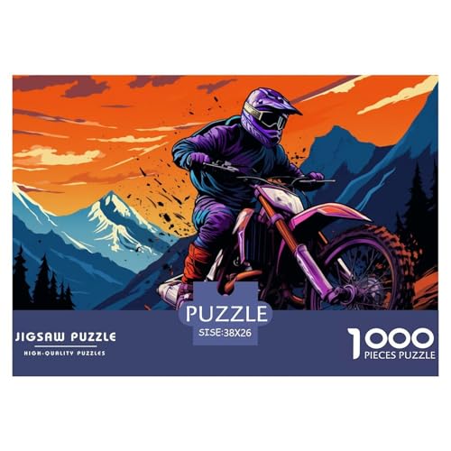 Motocross Hölzerne Puzzles Wasserfest 1000 Teile DIY- Puzzle Für Erwachsene Bunt Puzzle Zur Heimdekoration​ von YTPONBCSTUG