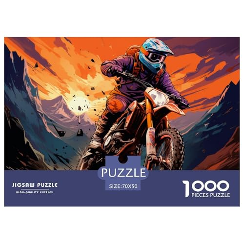Motocross Hölzerne Puzzles Wasserfest 1000 Teile DIY- Puzzle Für Erwachsene Herausfordernd Und Knifflig Lernspiele​ von YTPONBCSTUG