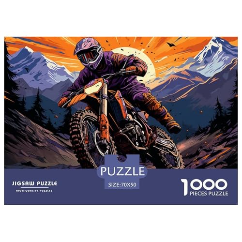 Motocross Hölzerne Puzzles Wasserfest 1000 Teile DIY- Puzzle Geschenke Für Erwachsene Herausfordernd Und Knifflig Herausfordernde Puzzlespiele​ von YTPONBCSTUG