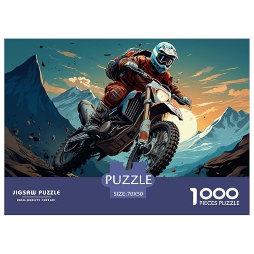 Motocross Hölzerne Puzzles Wasserfest 1000 Teile DIY- Puzzle Geschenke Für Erwachsene Herausfordernd Und Knifflig Lernspiele​ von YTPONBCSTUG