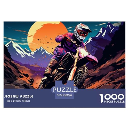 Motocross Hölzerne Puzzles Wasserfest 1000 Teile DIY- Puzzle Geschenke Für Erwachsene Herausfordernd Und Knifflig Puzzle Zur Heimdekoration​ von YTPONBCSTUG
