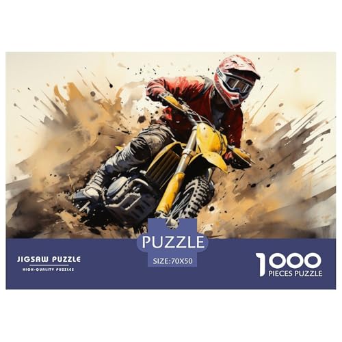 Motocross Hölzerne Puzzles Wasserfest 1000 Teile DIY- Puzzle Geschenke Für Erwachsene Unmöglich Lernspiele​ von YTPONBCSTUG