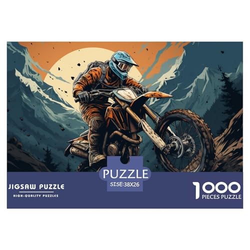 Motocross Hölzerne Puzzles Wasserfest 1000-teiliges Puzzle Für Erwachsene Bunt Lernspiele​ von YTPONBCSTUG