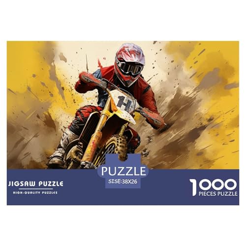 Motocross Hölzerne Puzzles Wasserfest 1000-teiliges Puzzle Für Erwachsene Bunt Lernspiele​ von YTPONBCSTUG