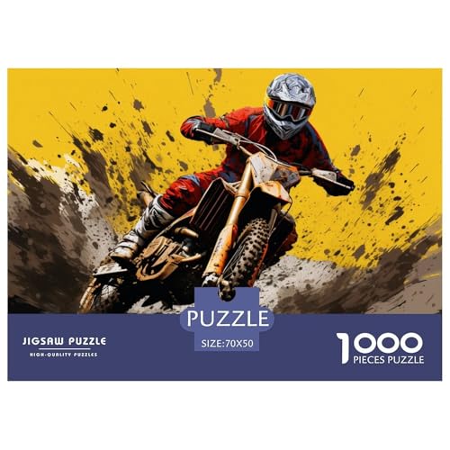 Motocross Hölzerne Puzzles Wasserfest 1000-teiliges Puzzle Für Erwachsene Spaß Lernspiele​ von YTPONBCSTUG